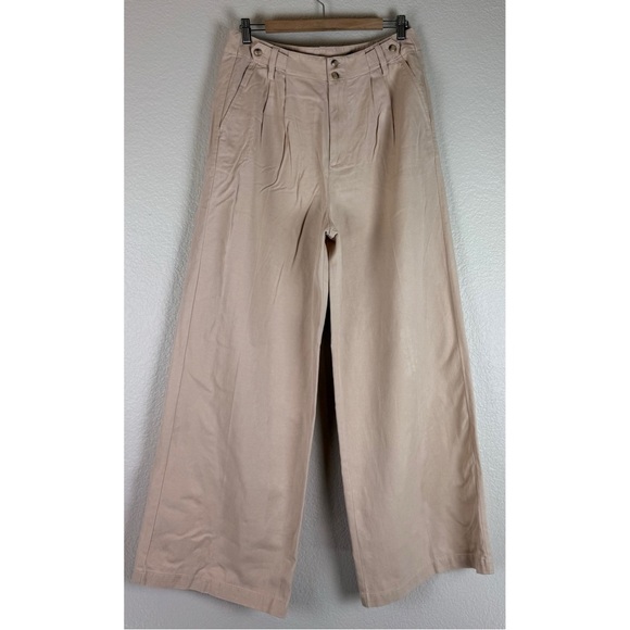 Madewell NWT Harlow Wide-Leg Pant Beige, size 8 - Picture 2 of 12